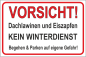 Preview: Winterschild mit roter Kontur und Aufschrift Vorsicht Dachlawinen kein Winterdienst